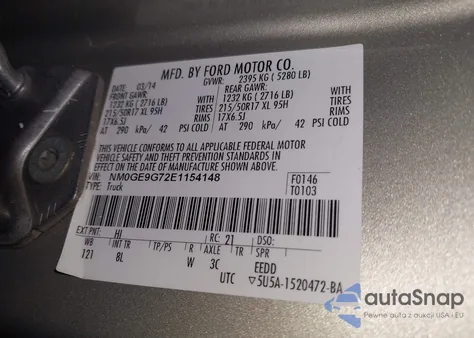 2014 Ford Transit Connect Titanium from USA, damaged, VIN NM0GE9G72E1154148